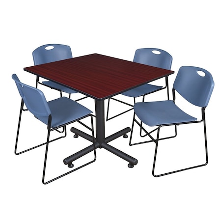 Kobe Kobe Square Table & Chair Set, Wood, Metal, Polypropylene Top TKB4848MH44BE